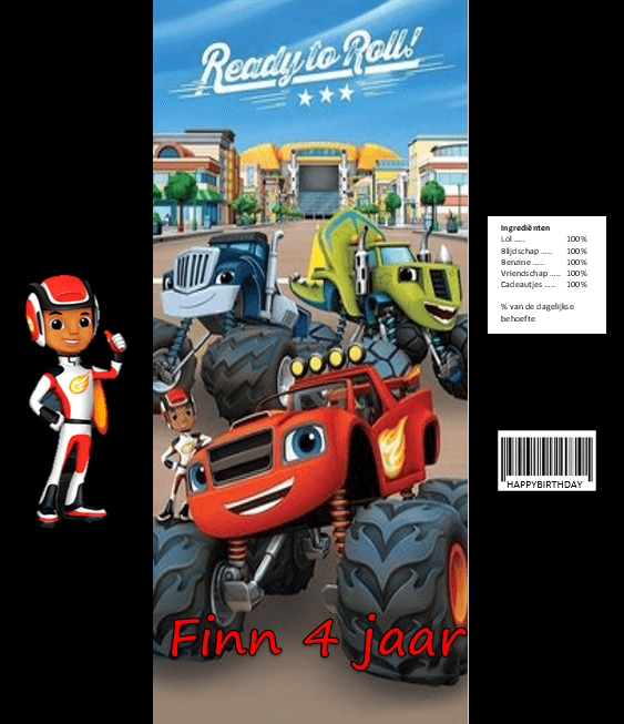 Wikkel voor dreumeskoek populaire thema´s - Printable